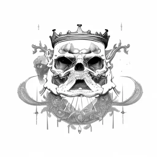 Black King Sitting On Throne