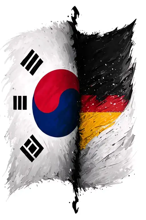 South Korea Flag And German Flag Side By Side