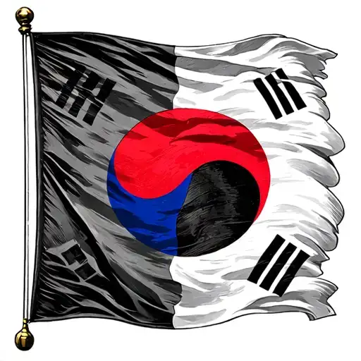 South Korea Flag And German Flag Side By Side