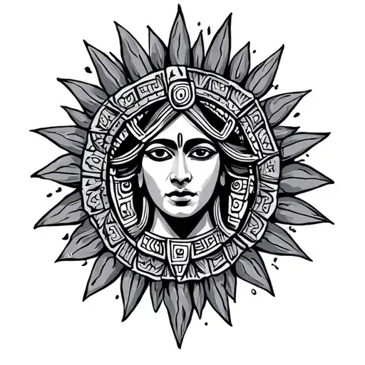 Cactus Aztec Sun God
