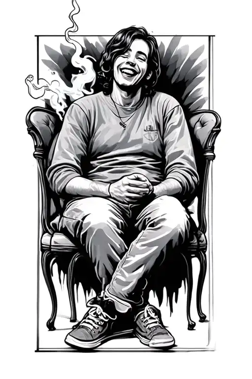 Rest In Peac Jr Sitting Down Laughing Smoking