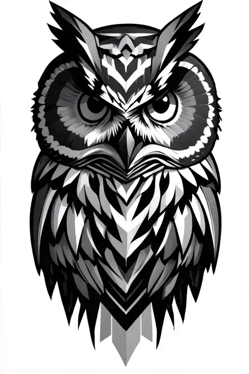 Geometric Owl Head