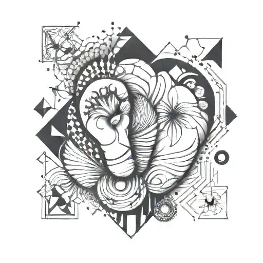 Geometry Patterns And Baby Footprint Inside