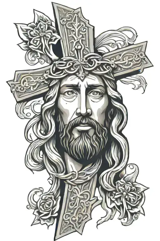 Cross With The Face Of Jesus Christ Inside
