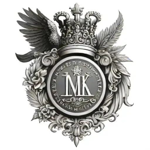Roman Numeral Dates And Family Crest Heraldry Crown Wings