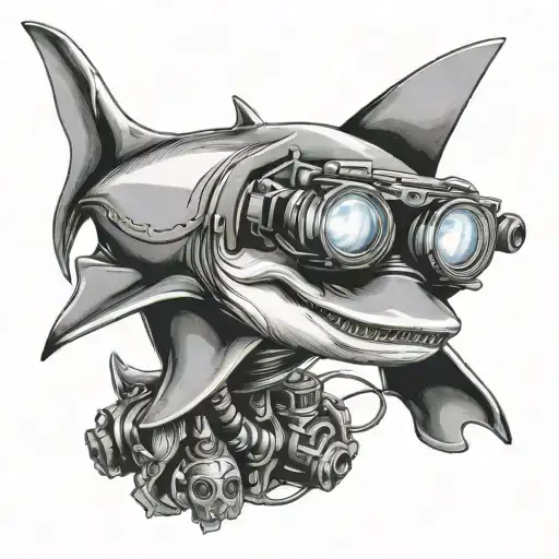 Hammerhead Shark With Night Vision Goggles