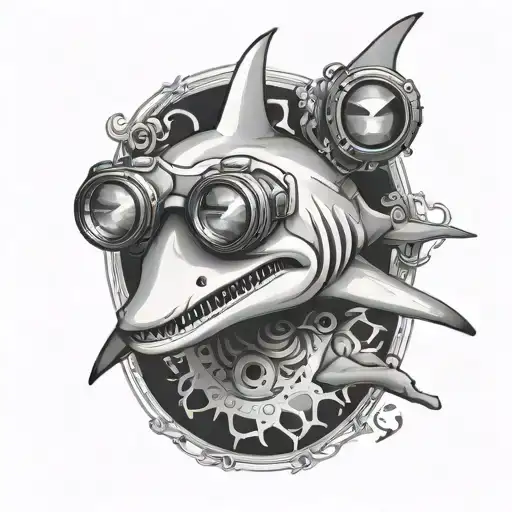 Hammerhead Shark With Night Vision Goggles