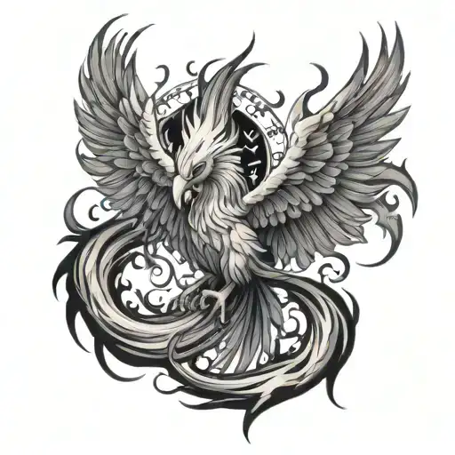 A Phoenix Rising From Ashes And Flames Left Arm Sleeve