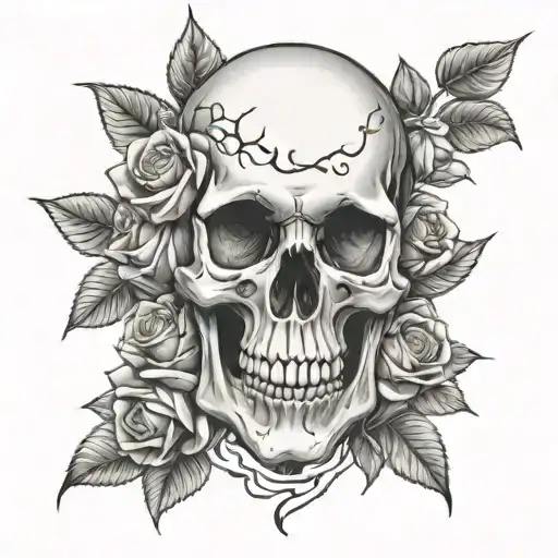 Skull And Roses Growing