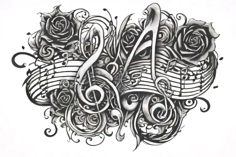 Musical Notes Intertwined Using American Idiot Music