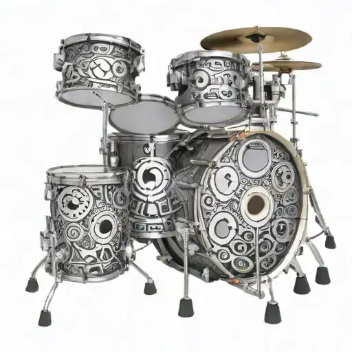 Mapex 3D Drum Kit Surrounded By Symbols