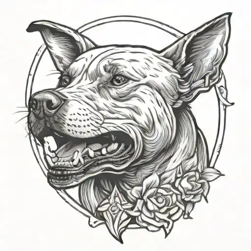 Pitbull Howling With Wolf