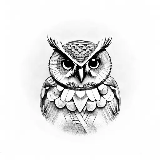 Athenian Owl With Cool Design And Athens Written In Greek