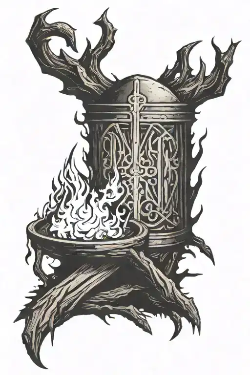 Dark Souls Bonfire And Dark Sign
