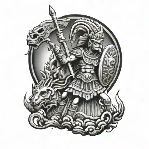 Mexico Aztecs Warrior Hunting Scene