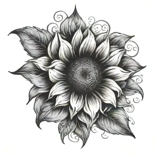 Sunflower With Delicate Vines Elbow Bend