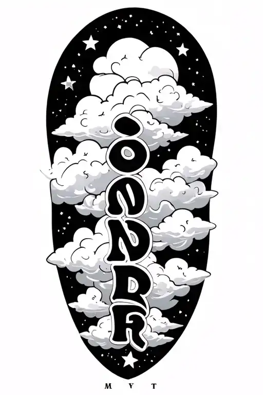 Clouds With The Word Sonder And Stars