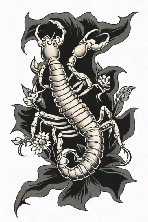 Scorpion Laying In A Bed Of Flowers