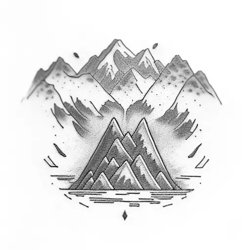 Dog Paws With Mountains