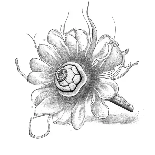 A Sketch-style Illustration Of A Murraya Paniculata Flower Blooming From A Coffee Bean