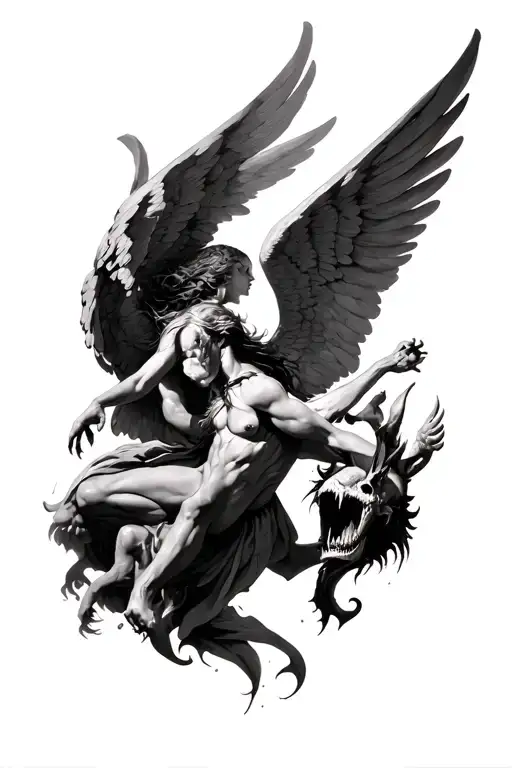 Fallen Angel Fighting Demons
