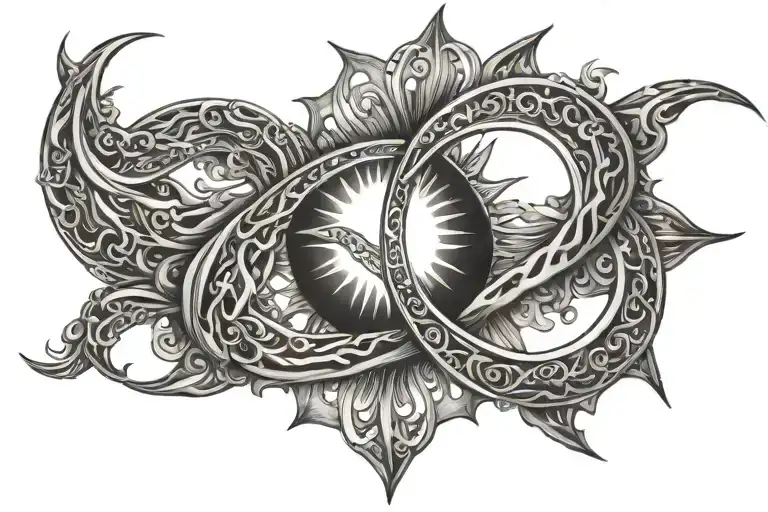 Infinity Symbol Intertwined Sun Setting