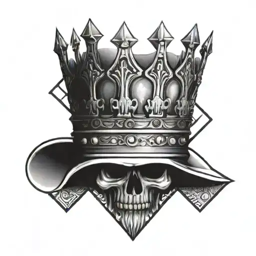 King Crown Sitting On Spade Shaped Geometry