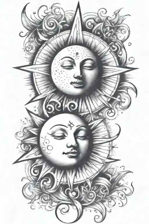 Moon Stars Forming Musical Notes