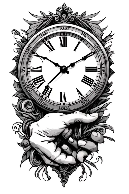 Roman Numeral Clock And Hand