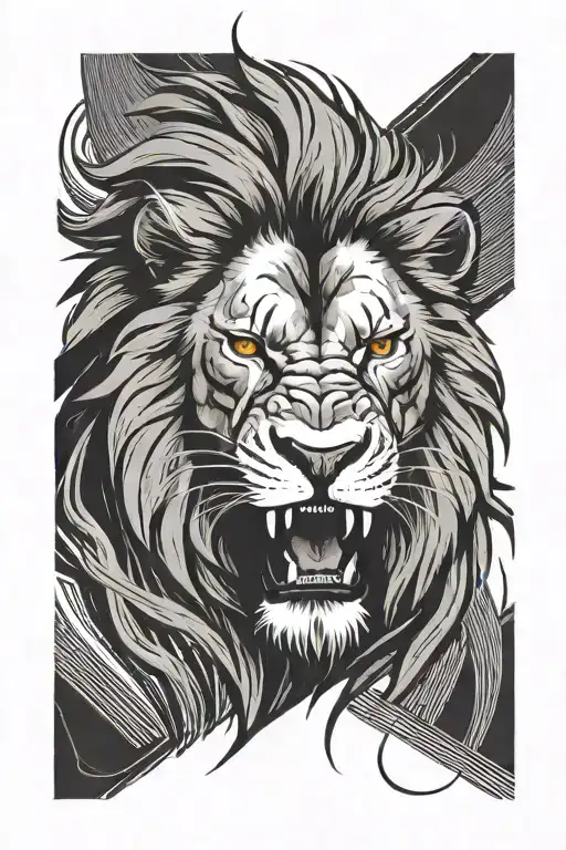 Angry Lion Abstract