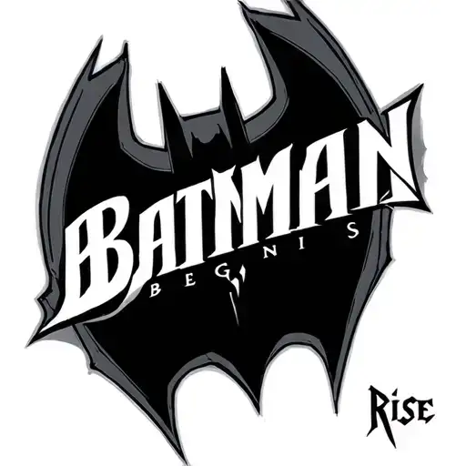 Batman Logo From Batman Begins Movie With Word Rise Inside