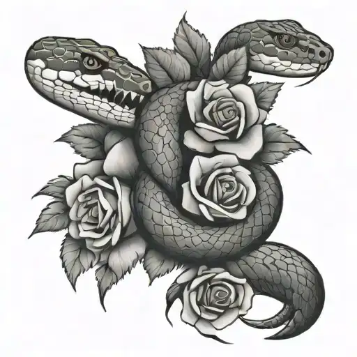 Snake And Roses