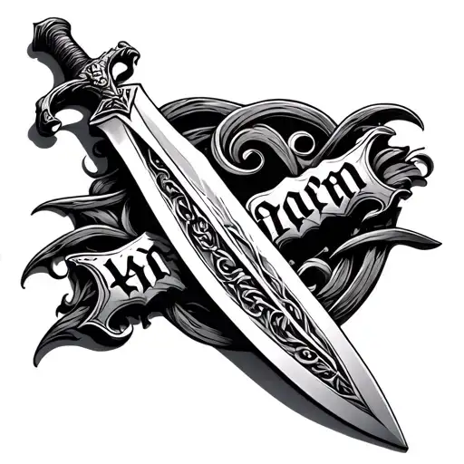 A Beautiful Sword Whose Name Arkan Is On The Carvedness