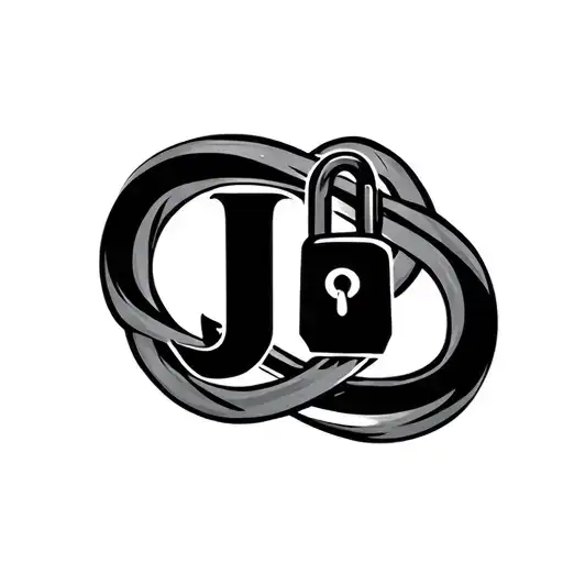 Infinity Symbol With Lock Intertwined Letters Jc