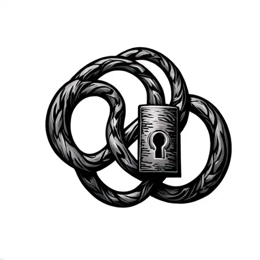 Infinity Symbol With Lock Intertwined Letters Jc