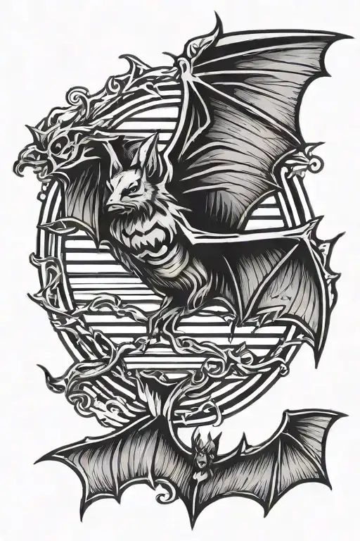 Bat Symbol With Stripes