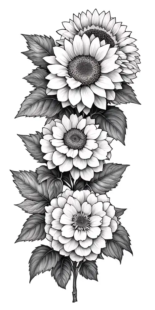 Hydrangea And Sunflowrt