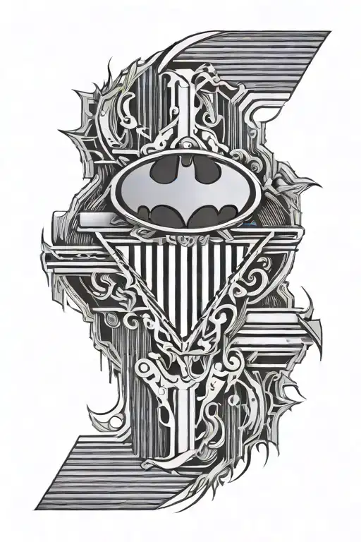Batman Symbol With Stripes Minimal Details