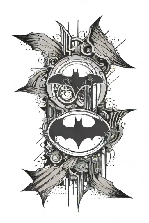 Batman Symbol With Stripes Minimal Details