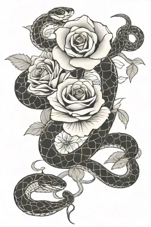 Roses And Snake Blach Japan Team
