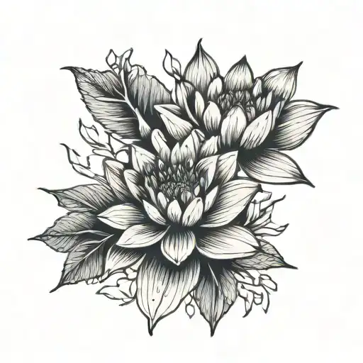 Water Lily And Larkspur Minimalist