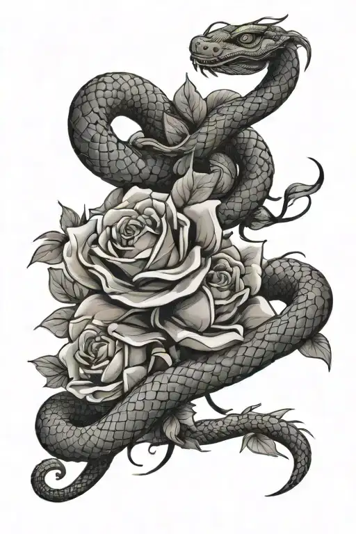 Roses And Snake Blach Japan Team Samurai