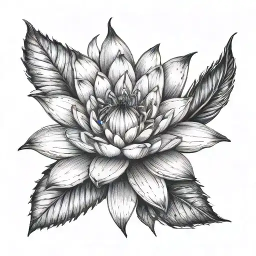 Water Lily And Larkspur Outline