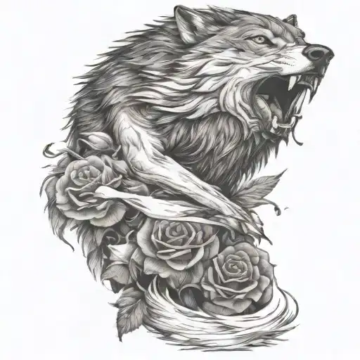 Wolf And Roses