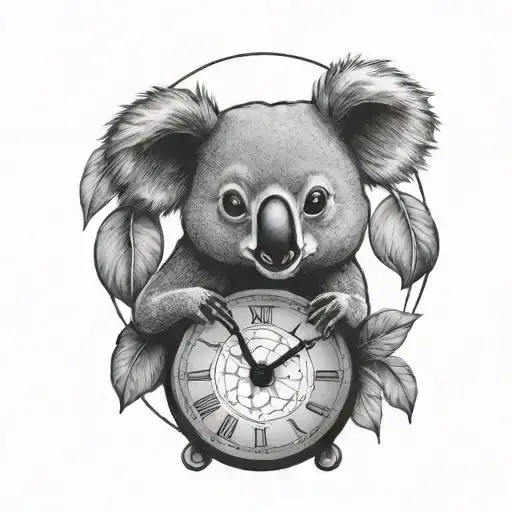 Koala And Clock Hands