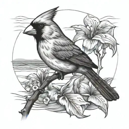 Cardinal At The Beach