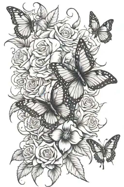 Butterfly Roses Moon Feathers Daffodils Roses Morning Glories