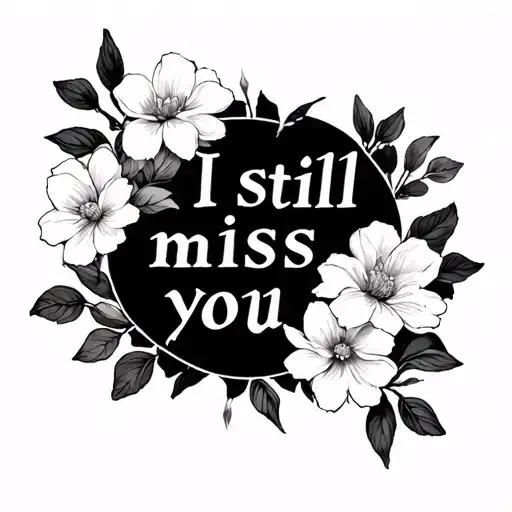 I Still Miss You In Korean With Flowers Intertwined In The Writing