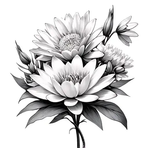 Hawthorn Water Lily Aster Cosmo Narcissus Bouquet