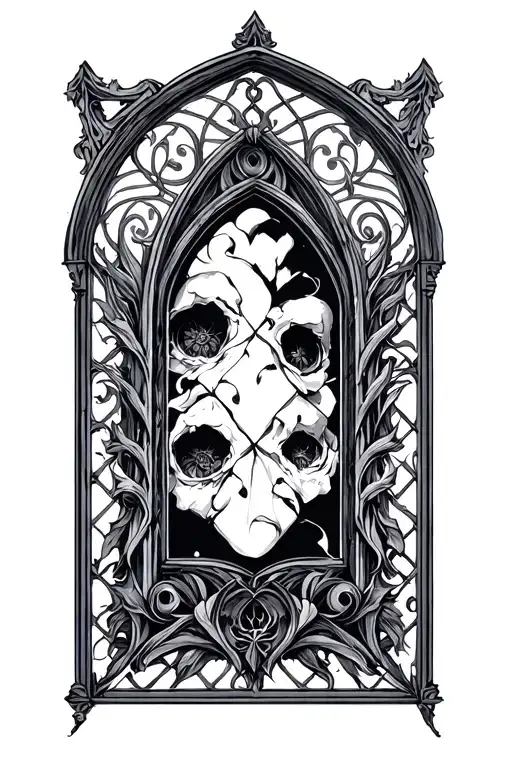Gothic Window Frame Adorned